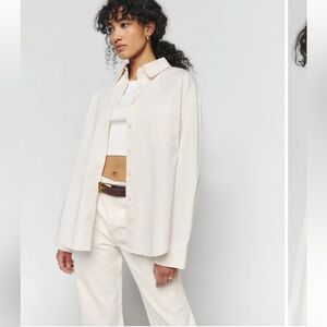 Reformation Will Oversized Twill Shirt Fior Di Latte - Size XS NWT